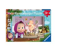 Ravensburger - Puzzle 2x12 Pezzi Masha e Orso | Puzzle Bambini 3 Anni | Dimensioni Di 26x18 Cm | Regalo Bambino 3 Anni | Regalo Originale