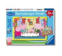 Ravensburger - Puzzle Peppa Pig, Idea Regalo per Bambini 3+ Anni, Gioco Educativo e Stimolante, 2 Puzzle da 12 Pezzi, 26x18 cm