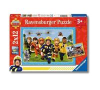 Ravensburger - Puzzle 2x12 Pezzi Sam il Pompiere | Puzzle Bambini 3 Anni | Dimensioni Di 26x18 Cm | Regalo Bambino 3 Anni | Regalo Originale