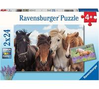 Ravensburger - Puzzle 2x24 Amore per i cavalli - 1-39 Pezzi