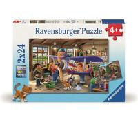 Ravensburger - Puzzle 2x24 Diventa un riparatore di aerei e treni! - 1-39 Pezzi