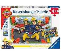 Ravensburger - Puzzle Fireman Sam, Idea Regalo per Bambini 4+ Anni, Gioco Educativo e Stimolante, 2 Puzzle da 24 Pezzi, 26x18 cm, Esclusiva Amazon