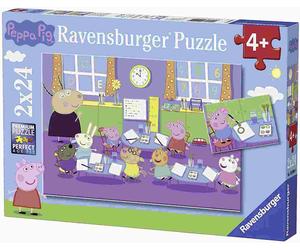 Ravensburger - Puzzle 2x24 Prasiatko peppa v škole - 40-99 Pezzi