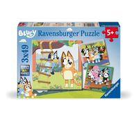 Ravensburger - Puzzle 3 x 49 Pezzi: Bluey, Puzzle Bambini 5 Anni, 21 X 21 Cm, Re