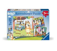 Ravensburger - Puzzle 3 x 49 Pezzi: Bluey, Puzzle Bambini 5 Anni, 21 X 21 Cm, Regalo Bambina 5 Anni E Bambino