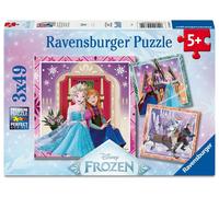 Ravensburger - Puzzle 3 x 49 Pezzi: Disney Frozen, Puzzle Bambini 5 Anni, 21 X 2