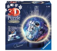 Ravensburger Puzzle 3D 11264 - Luce notturna puzzle astronauti nello spazio - 72 pezzi - dai 6 anni in su, lampada da comodino a LED con meccanismo di pettegolezzo