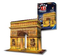 Ravensburger - Puzzle 3D Arco Di Trionfo Notturno LED, 242 Pezzi