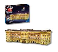 Ravensburger - Puzzle 3D Buckingham Palace Notturno LED, 237 Pezzi | Puzzle 3D LED Buckingham Palace da 237 pezzi, replica notturna di Londra da costruire, decorazione per casa e idea regalo.