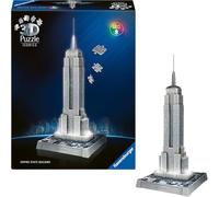 Ravensburger - Puzzle 3D Iconics: 12008026 Empire State Building - con Luce - un'icona dello Skyline di New York Come Modello Illuminato