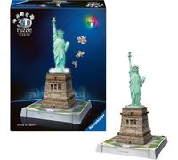 Ravensburger - Puzzle 3d Iconics Statua Della Libertà LED 108 Pezzi Dagli 8 Anni