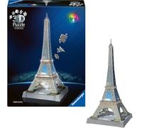 Ravensburger Puzzle 3D Iconics: 12008024 Torre Eiffel - con Luce - Il Simbolo di Parigi Come Modello Dettagliato e Illuminato