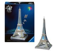 Ravensburger Puzzle 3D Iconics: 12008024 Torre Eiffel - con Luce - Il Simbolo di Parigi Come Modello Dettagliato e Illuminato