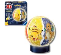 Ravensburger - Puzzle 3D Lampada Pokémon LED 74 pezzi, Puzzle 6+ anni | Puzzle 3D Lampada da notte Pokémon LED da 74 pezzi per bambini dai 6 anni, modello da montare e originale idea regalo bimbi.
