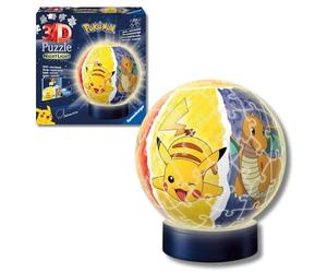 Ravensburger - Puzzle 3D Lampada Pokémon LED 74 pezzi, Puzzle 6+ anni | Puzzle 3D Lampada da notte Pokémon LED da 74 pezzi per bambini dai 6 anni, modello da montare e originale idea regalo bimbi.