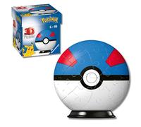 RAVENSBURGER - 3D PUZZLE POKÉMON POKÉBALL BLU E ROSSA, 54 PEZZI, 6+ ANNI