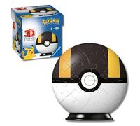 RAVENSBURGER - 3D PUZZLE POKÉMON POKÉBALL NERA E GIALLA, 54 PEZZI, 6+ ANNI