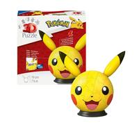 Ravensburger - Puzzleball 72 pezzi: Pokémon Pikachu con orecchie, Puzzle 3d Bambini A Partire Dagli 6 Anni, Modellismo Da Costruire Bambini Di 72 Pezzi, Regalo Bambino 6 Anni E Più