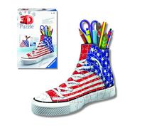 Ravensburger - Puzzle 3D Portapenne Sneaker Flag | Puzzle 3D Bambini A Partire dagli 8 Anni | Modellismo da Costruire Bambini di 108 Pezzi | Regalo Bambino 8 Anni E più