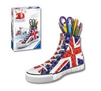 Ravensburger - Puzzle 3D Sneaker Union Jack, Portapenne 112 Pezzi, 8+ Anni