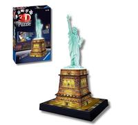 Ravensburger - Puzzle 3D Statua Della Libertà Notturna LED, 120 Pezzi