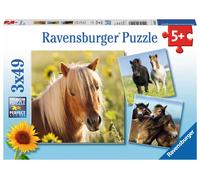 Ravensburger - Puzzle 3x49 Koníky - 40-99 Pezzi