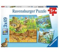 Ravensburger puzzle Animali nelle loro case 3x49 pezzi