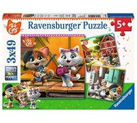 Ravensburger - Puzzle 44 Gatti, Collezione 3x49, 3 Puzzle da 49 Pezzi, Età Raccomandata 5+ Anni