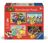 Ravensburger - Puzzle 4v1 Super Mario e le sue avventure - 1-39 Pezzi