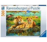 Ravensburger, Puzzle 500 pezzi, puzzle da adulti, dimensione 49x36 cm, stampa di alta qualità, foto paesaggi arte animali, Leoni nella Savana