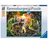 Ravensburger, Puzzle 500 pezzi, puzzle da adulti, dimensione 49x36 cm, stampa di alta qualità, foto paesaggi arte animali, Famiglia di Lupi