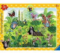 Ravensburger- Kätzchen 05696 - Divertimento in Giardino - 10 Pezzi La Piccola Talpa Puzzle con Cornice per Bambini dai 3 Anni in su, Colore Giallo