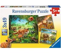 Ravensburger Puzzle - Animali della Terra, 3 x 49 Pezzi - 1 pz.