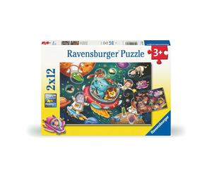Ravensburger - Puzzle Animali nello spazio 2x12p 1 St