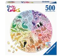 Ravensburger Circle of Colors: Animals 500 Piece Round Jigsaw Puzzle for Adults