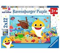 Ravensburger Puzzle Baby Shark Puzzle 2 x 12 pz Puzzle per Bambini