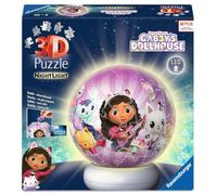 Ravensburger - Puzzle Ball Nightlight Gabby's Dollhouse | Puzzle 3D Bambini 6 Anni O più | Regalo Bambina E Bambino 74 Pezzi | Giochi Bambini 6 Anni