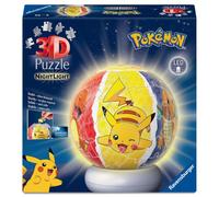 Ravensburger - puzzle ball nightlight pokémon, bambini 6 anni