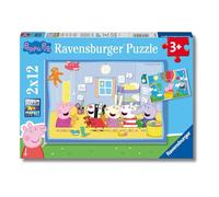 Ravensburger - Puzzle Bambini 3 Anni 2x12 Pezzi, Peppa Pig - Puzzle 3 Anni, Include 2 Puzzle 24 Pezzi, Collezione Peppa Pig, Giochi Educativi, Idee Regalo