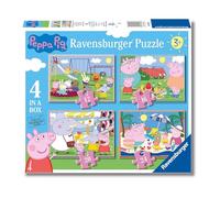 Ravensburger - Puzzle Bambini 3 Anni 4 in a box, Peppa Pig - Puzzle 3 Anni, Collezione Peppa Pig, Include 4 Puzzle 12-16-20-24 Pezzi Progressivi, Giochi Educativi, Idee Regalo