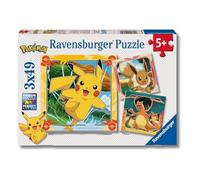 Ravensburger - puzzle pokémon, collezione 3x49, 3 puzzle da 49 pezzi, età raccomandata 5+ anni