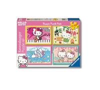 Ravensburger - Puzzle Bambini 5 Anni 4x100 Pezzi, Hello Kitty - Puzzle 5 Anni, Collezione Hello Kitty, Include 4 Puzzle 100 Pezzi, Giochi Educativi, Idee Regalo
