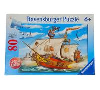 Ravensburger Puzzle Bambini Nave Pirata In Mare 80 Pezzi