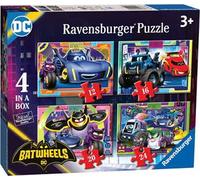 Ravensburger - Puzzle Batwheels, Collezione 4 in a Box, 4 puzzle da 12-16-20-24 Pezzi, Età Raccomandata 3+ Anni