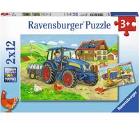 Ravensburger Puzzle - Cantiere e Fattoria, 2 x 12 Pezzi - 1 pz.