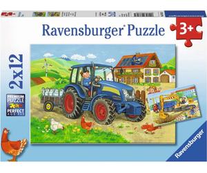 Ravensburger Puzzle - Cantiere e Fattoria, 2 x 12 Pezzi - 1 pz.