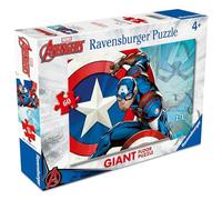 Ravensburger - Puzzle Captain America, Puzzle 60 Pezzi Giant, Puzzle Bambini 4 Anni, 70x50cm