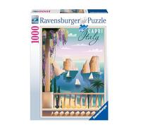 Ravensburger - puzzle cartolina da capri, italia, 1000 pezzi, puzzle adulti