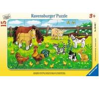 Ravensburger Puzzle con Cornice - Animali della Fattoria nel Prato, 15 Pezzi - 1 pz.