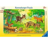 Ravensburger Puzzle con Cornice - Cuccioli della Foresta, 15 Pezzi - 1 pz.